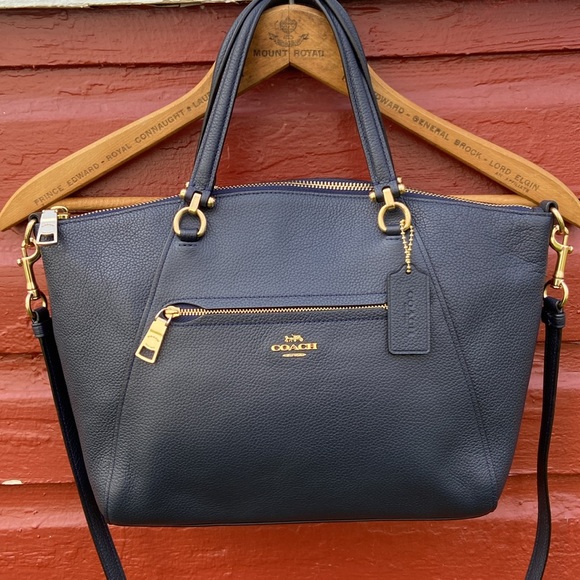 NWOT Coach Prairie Satchel Navy Midnight Leather Crossbody Handbag Purse - Picture 6 of 16